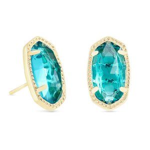 Kendra Scott Ellie December Birthstone Gold Stud Earrings in London Blue